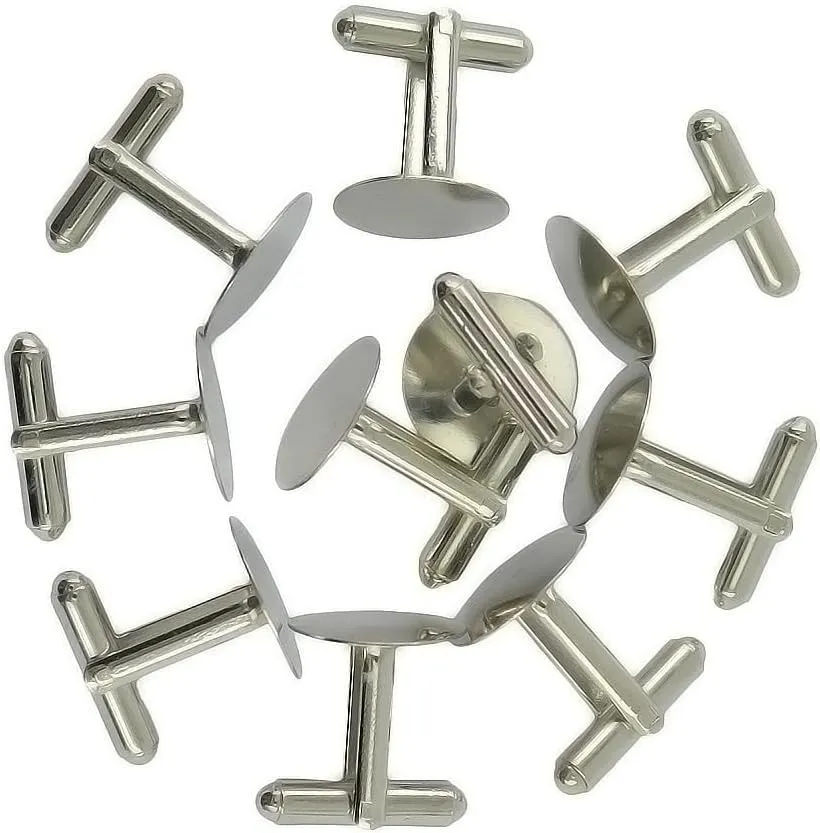 10 Pieces Cufflink Base Pads for DIY Projects