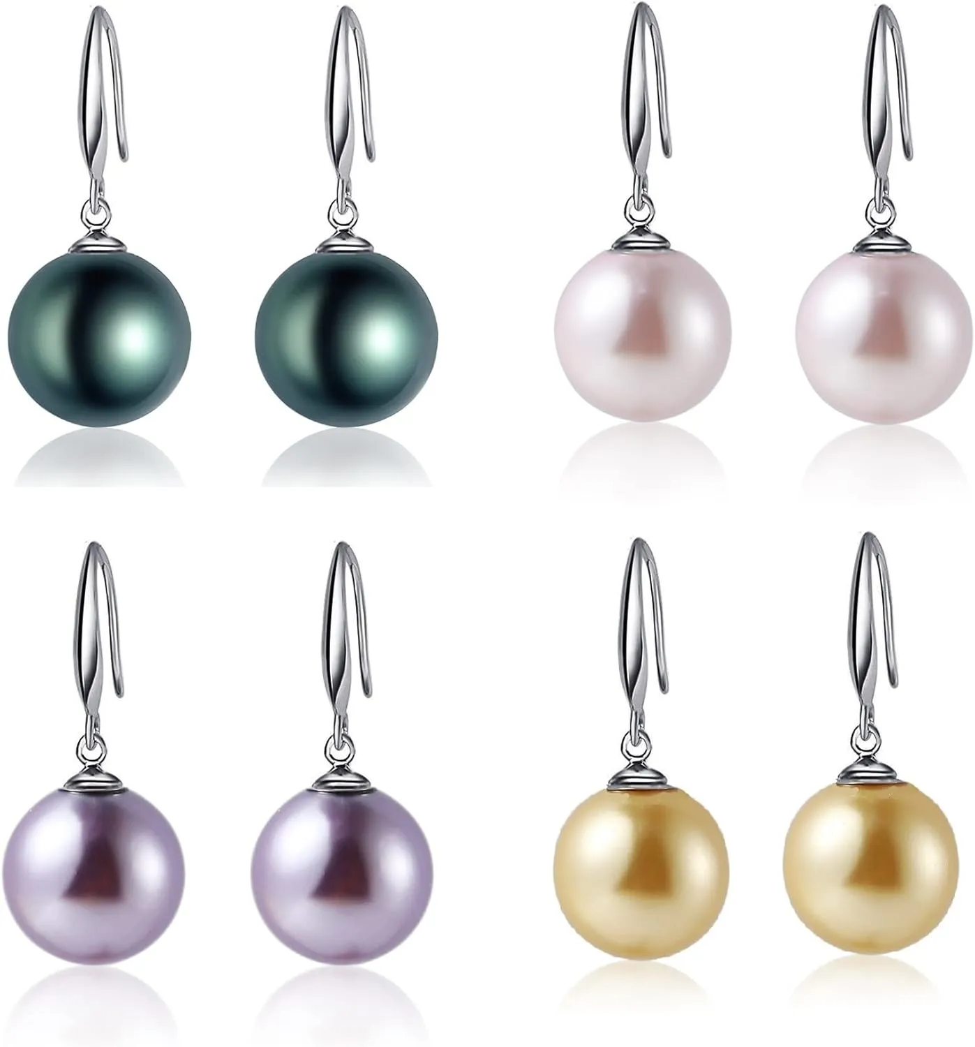 10mm Ocean Pearl Dangle Earrings Natural Shell Beads Drop Earrings Fashion Jewelry for Women