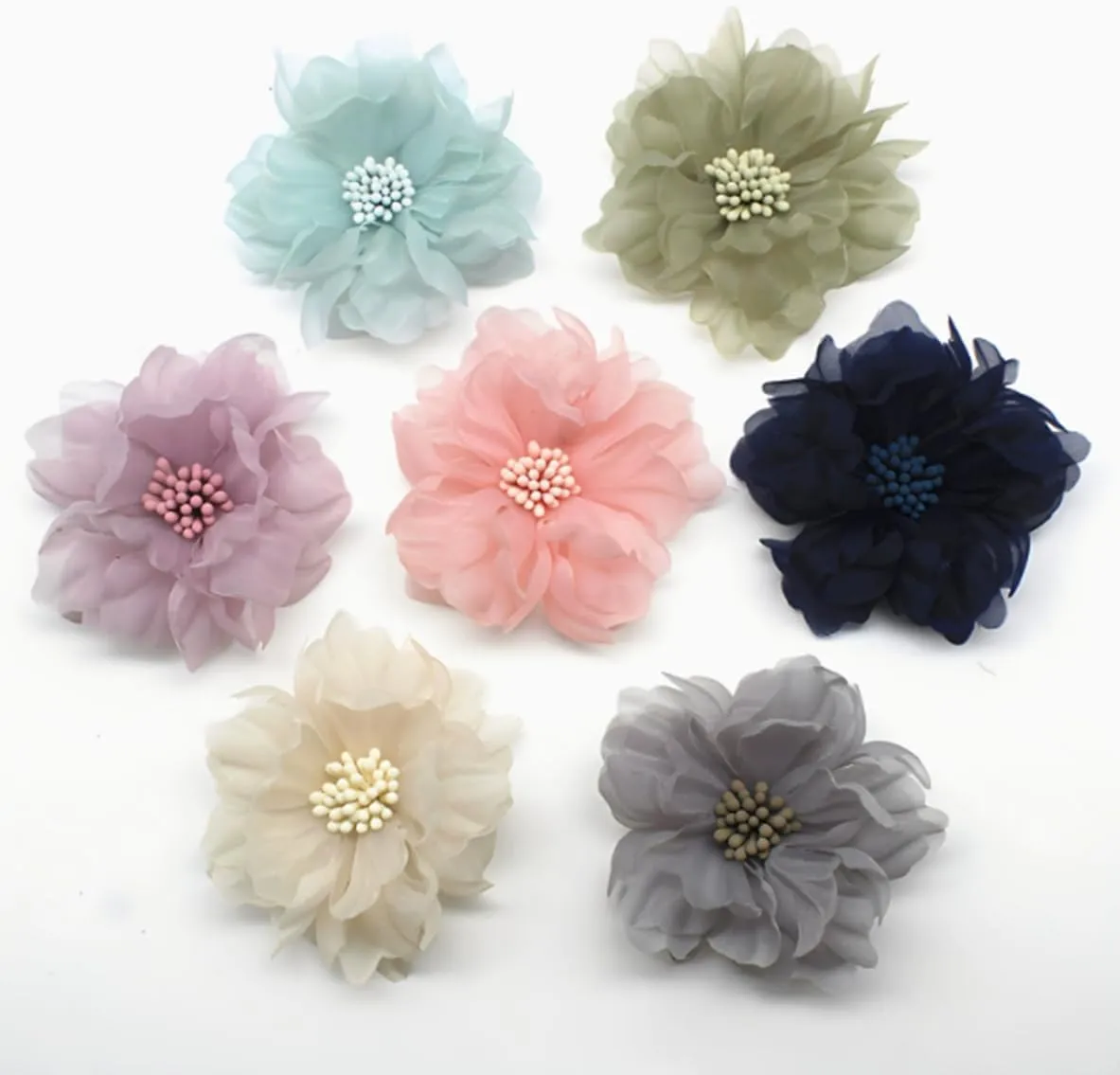 1Pcs Flower Brooches Pin Large Fabric flower brooch Elegant three-dimensional pin Summer Dress Scarf Hat Bag Pins accessories Suit Floral Lapel Pin Accessory Decor Gift
