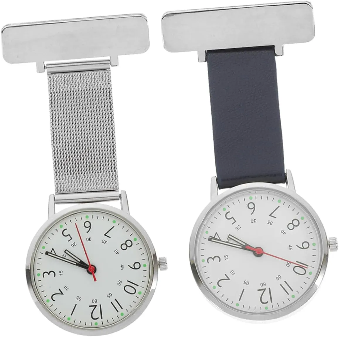 2 pcs Metal Nurse Pocket Watch Minimalist Doctor Fob Watch with Elegant Design for Nurses Medical Students Portable Practical Timepiece