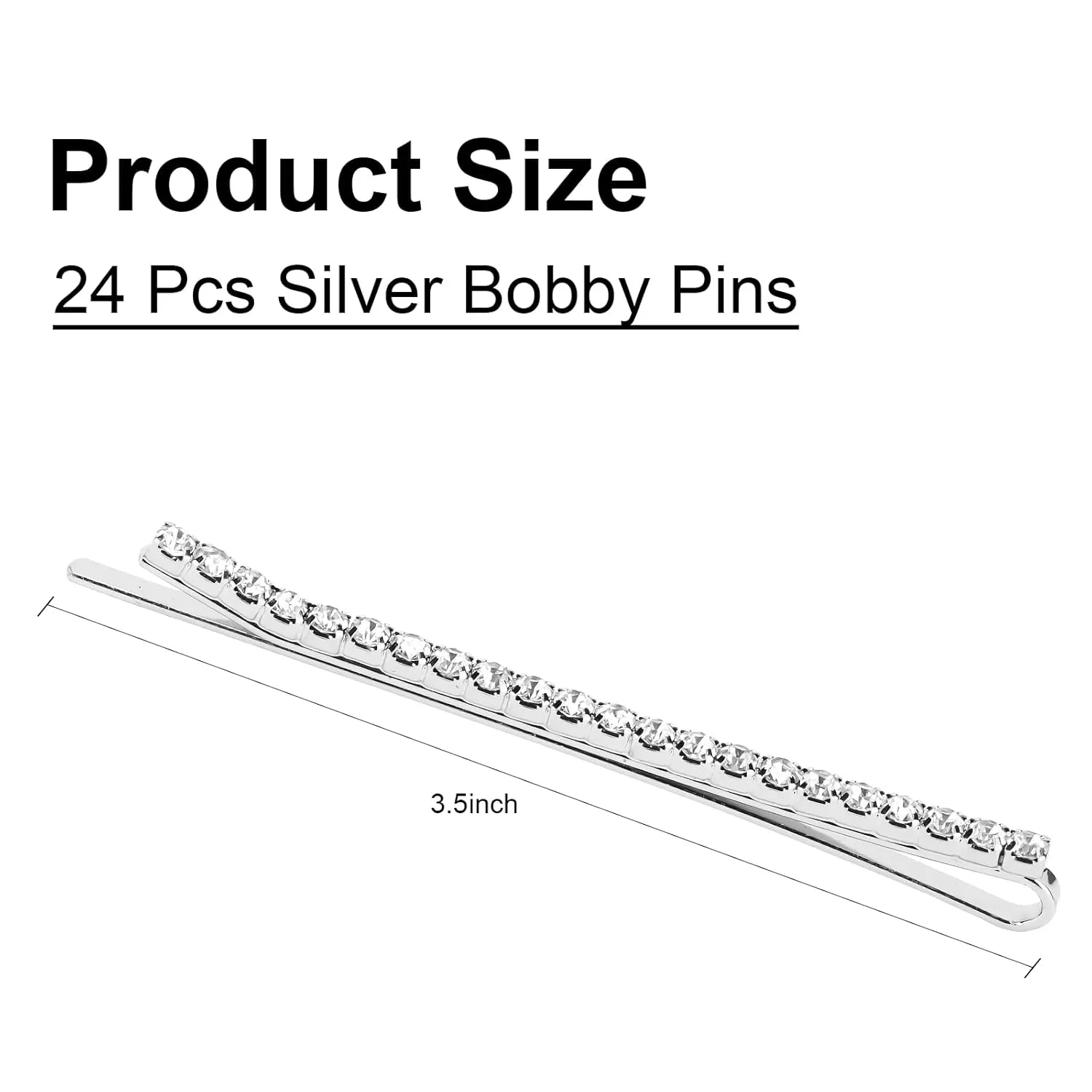 24 Pcs Silver and Gold Rhinestone Bobby Pins Small Crystal Bobby Pins Bulk for Lady Women Sparkly Hair Clips Shiny Glitter Hairpins Styling Hair Accessories for Women Girls 12Pcs Per color