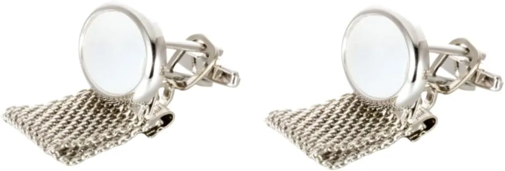 2pcs Men's Cufflinks Fashionable Mother-of-pearl Chain Cufflinks for Men