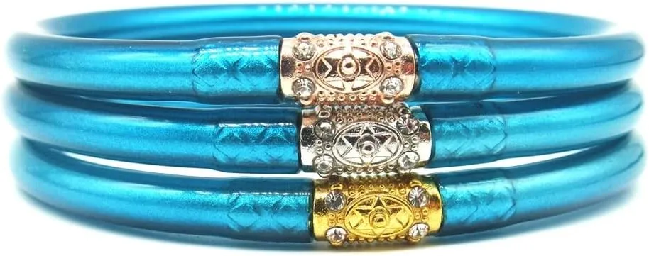 3pcs Mix Glitter Jelly Bracelet Set Women's Tibetan Buddhist Temple Lucky Charm Bangle Gift 2