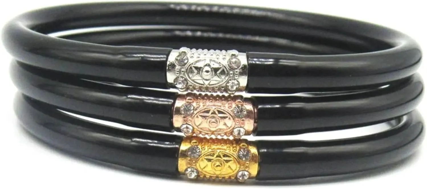 3pcs Mix Glitter Jelly Bracelet Set Women's Tibetan Buddhist Temple Lucky Charm Bangle Gift 2