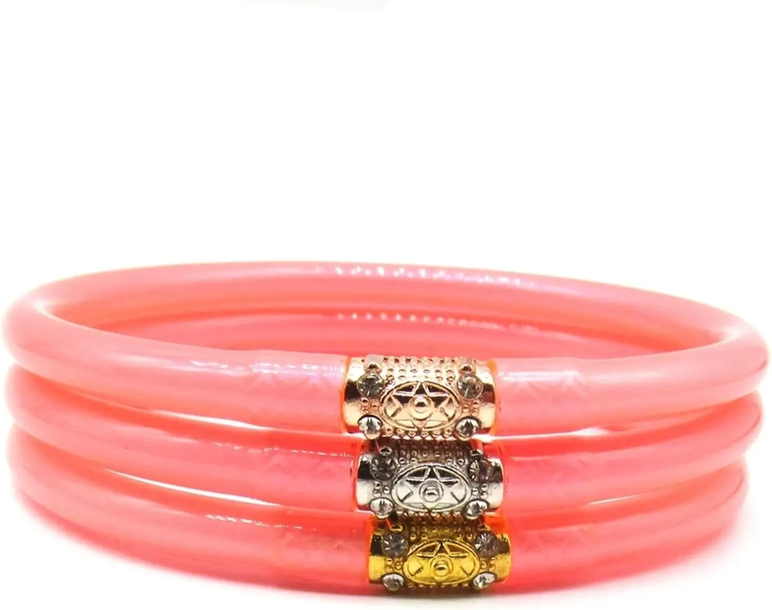 3pcs Mix Glitter Jelly Bracelet Set Women's Tibetan Buddhist Temple Lucky Charm Bangle Gift 3