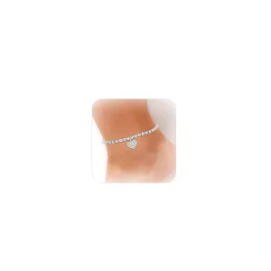 4 PCS Layered Shell Anklet Set Beaded Foot Chain Gold Beach Foot Jewelry Crystal Anklet Bracelets for Women Girls (D)