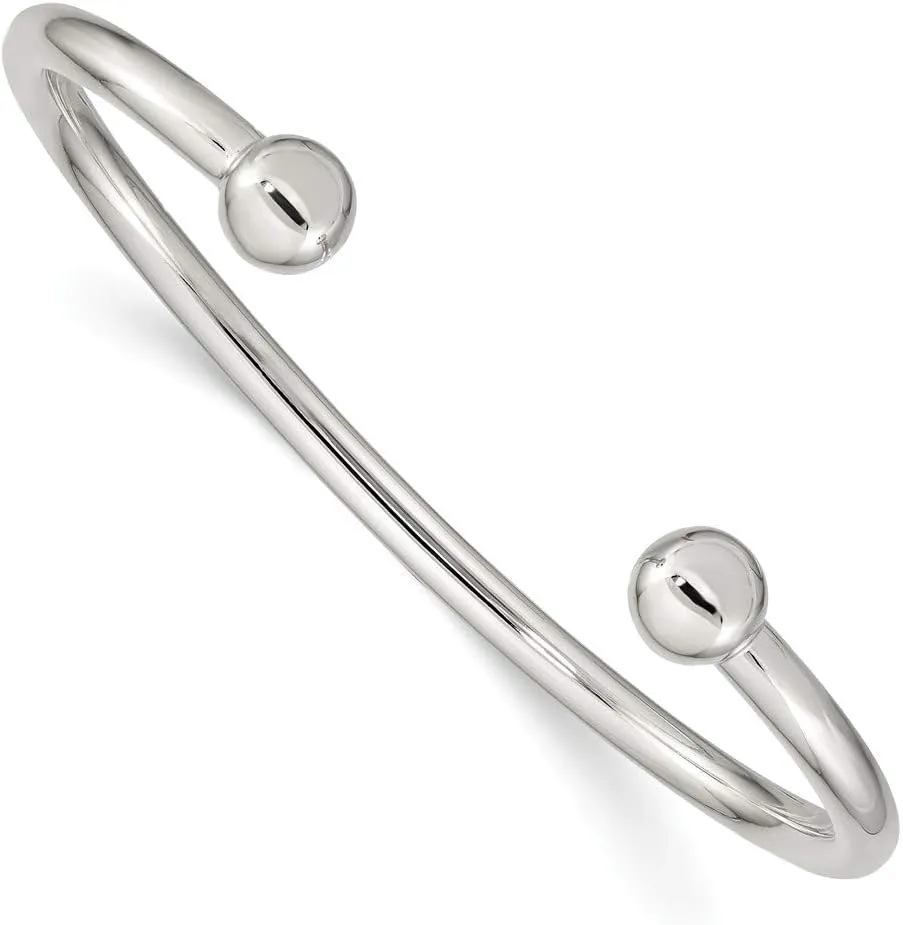 925 Sterling Silver Cuff Bangle Bracelet