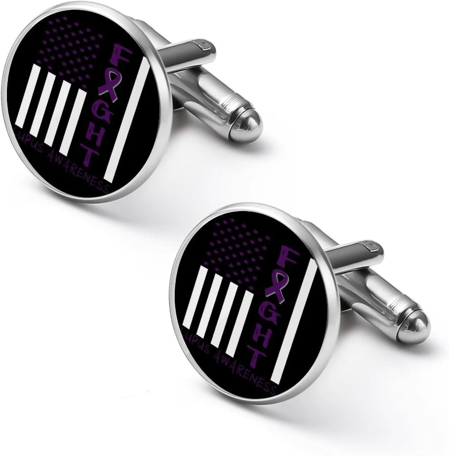 America Flag And Estonians Flag Shirt Cufflinks for Men Women,Cuff Links Men's Patriotic Theme Accessories