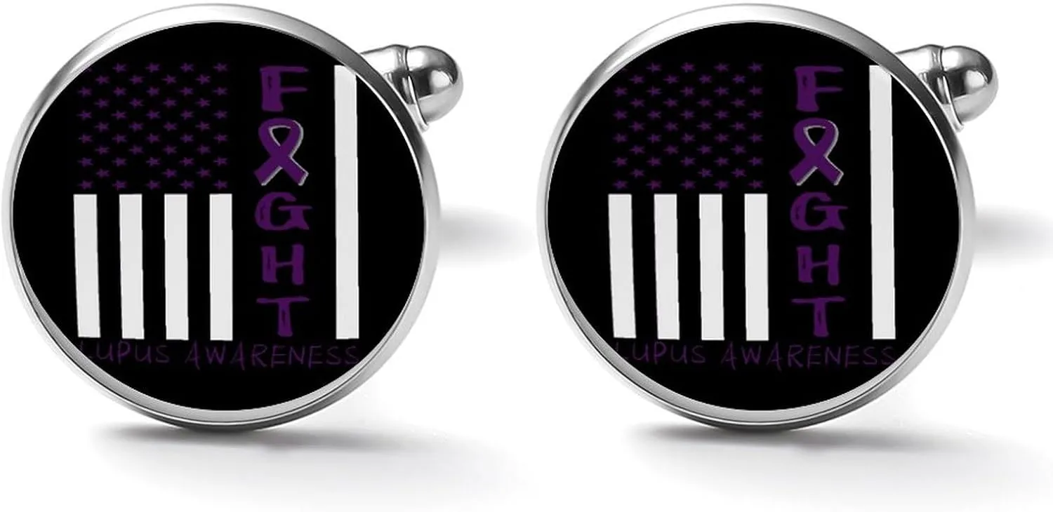 America Flag And Estonians Flag Shirt Cufflinks for Men Women,Cuff Links Men's Patriotic Theme Accessories