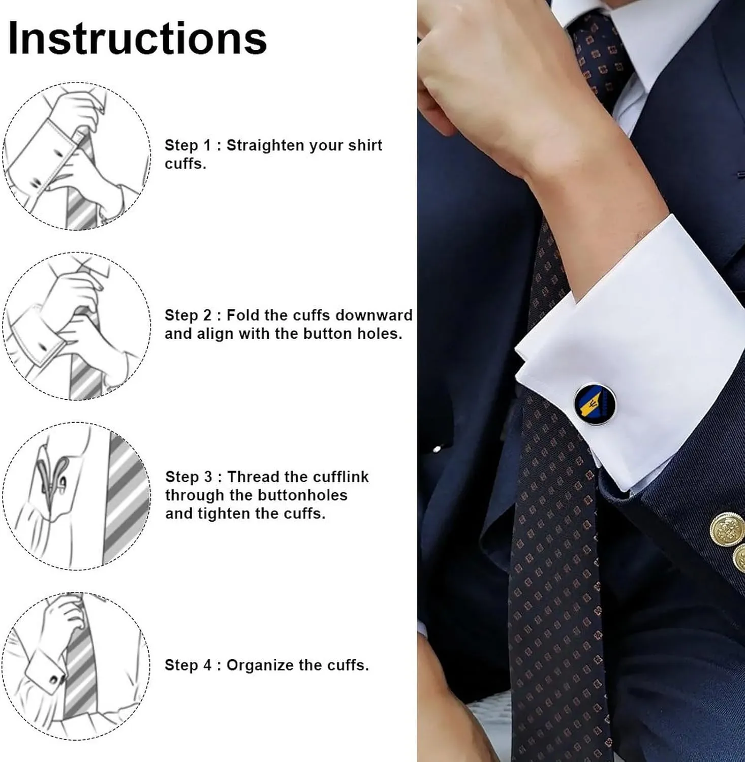 America Flag And Venezuela Flag Shirt Cufflinks for Men Women,Cuff Links Men's Patriotic Theme Accessories
