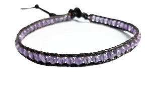 Amethyst anklets stone anklets leather anklets men anklets women anklets fashion anklets gift anklets purple anklets boy girl anklets
