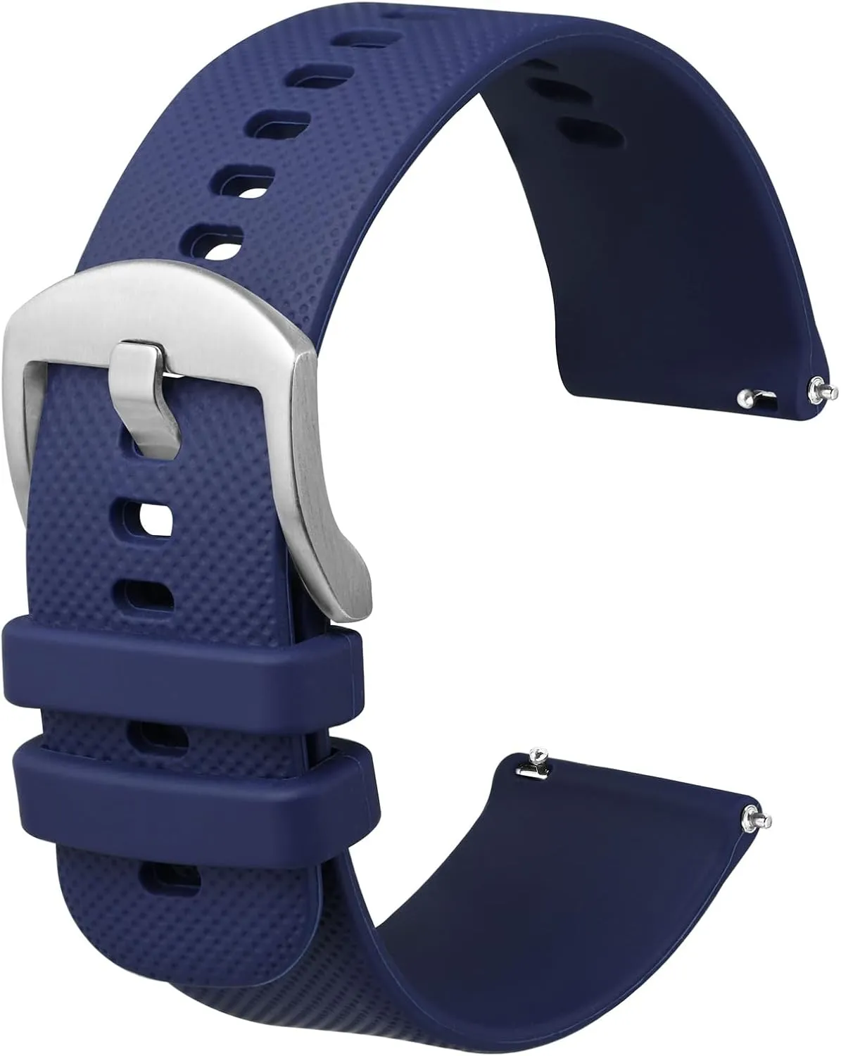 Anbeer Silicone Watch Band 16mm 18mm 20mm 22mm 24mm 19mm 21mm Quick Release Rubber Watch Straps for Men Women,Stainless Steel Buckle