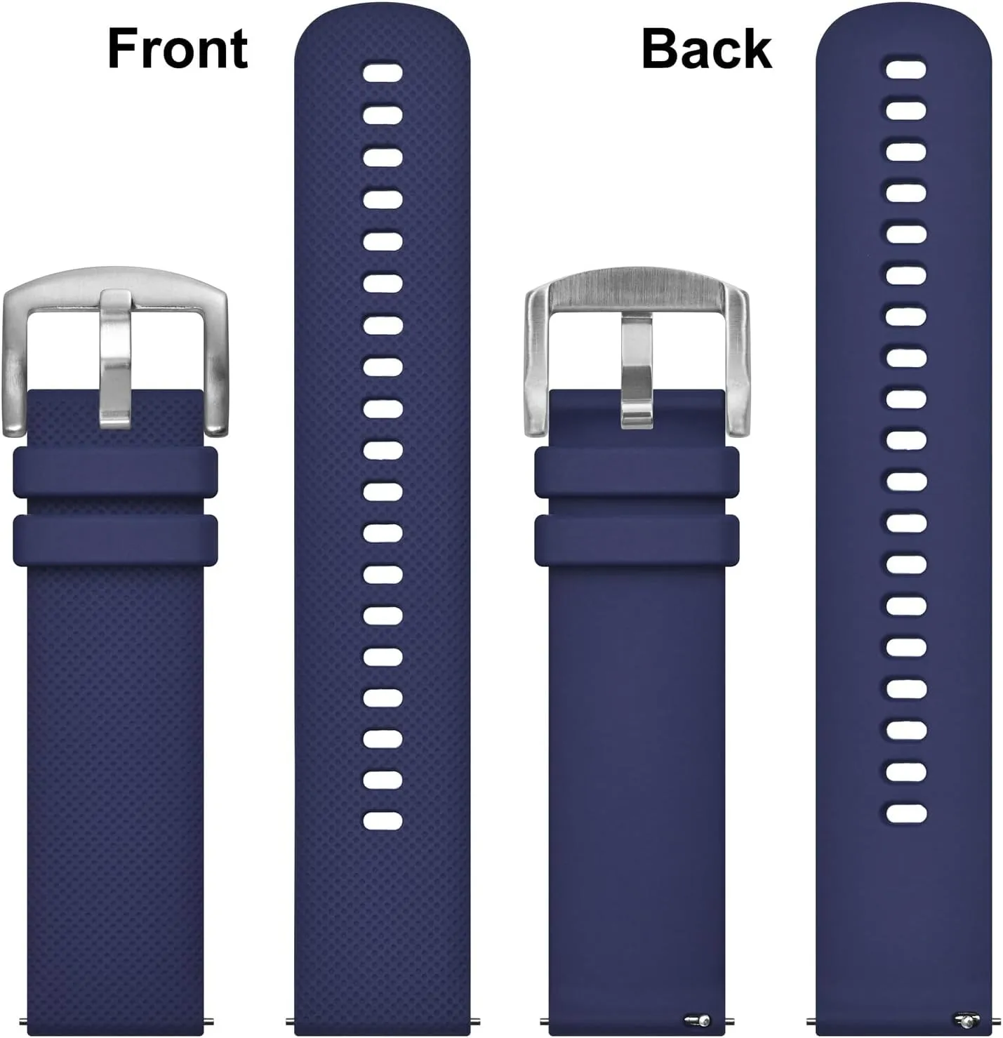 Anbeer Silicone Watch Band 16mm 18mm 20mm 22mm 24mm 19mm 21mm Quick Release Rubber Watch Straps for Men Women,Stainless Steel Buckle