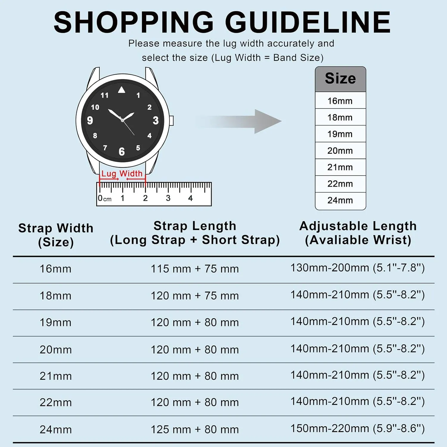 Anbeer Silicone Watch Band 16mm 18mm 20mm 22mm 24mm 19mm 21mm Quick Release Rubber Watch Straps for Men Women,Stainless Steel Buckle