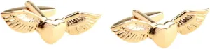 Angel Wings Cufflinks for Men, Wings Heart Cufflinks, Viking Wing Cuff Links, Gold Love Heart Wing Shirt Tuxedo Cufflinks, Punk Cufflinks French Cufflinks, Best Man Wedding Cufflinks