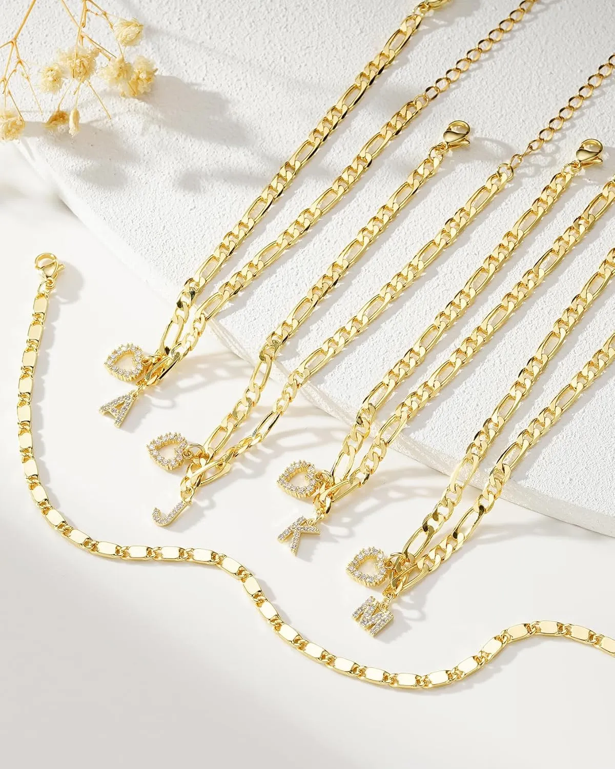 Ankle Bracelets for Women,14K Gold Plated Initial Anklets Dainty Heart Letter Ankle Bracelets Layered Gold Anklets for Women Non Tarnish A to Z Summer Beach Jewelry