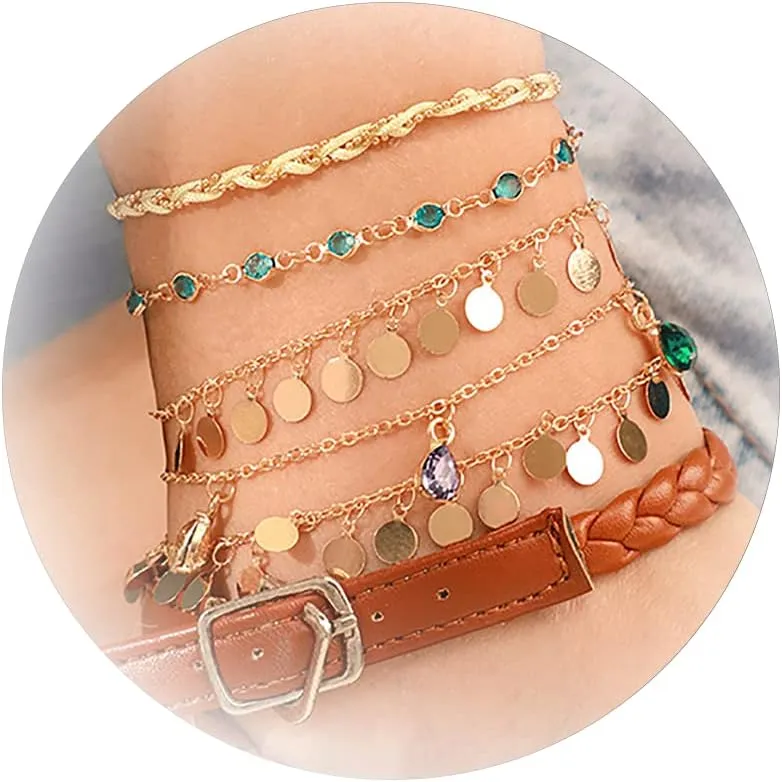 Anklet Bracelets for Wwomen Sea Shell Ankle Bracelets Summer Surfer Anklets Gold Chain Ankle Set Beach Outfits Accessories Summer Jewelry Gifts