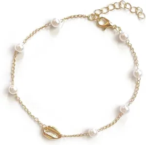 Anklets for Women Ankle Bracelets Trendy Boho Anklets Adjustable Dainty Cute Shell Foot Chain Beach Summer Simple Ankle Bracelet for Women