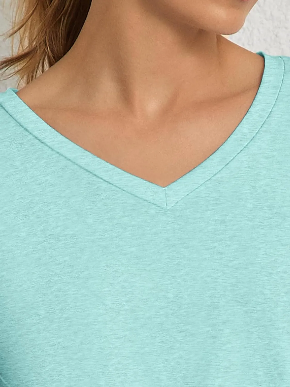 ATHMILE Womens Tops Shirts for Women Short Sleeve V Neck Tee Summer Fashion Trendy Soft Casual Spring Clothes Outfits Beach