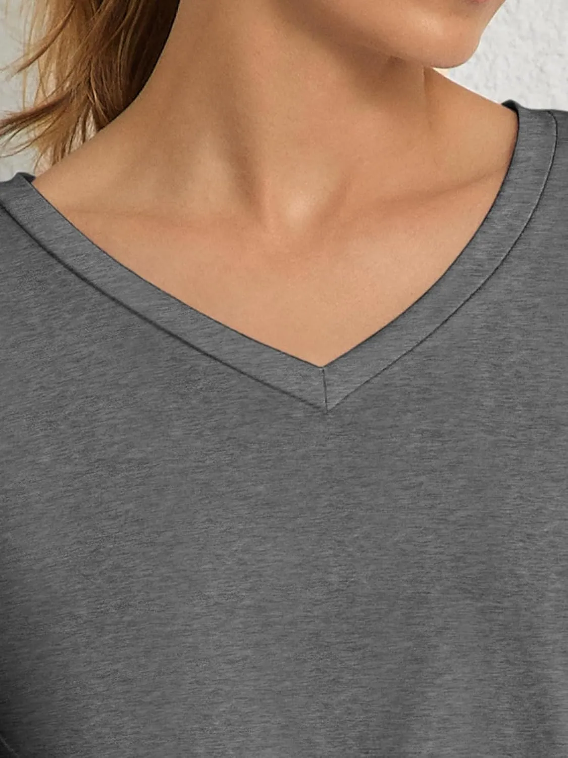 ATHMILE Womens Tops Shirts for Women Short Sleeve V Neck Tee Summer Fashion Trendy Soft Casual Spring Clothes Outfits Beach