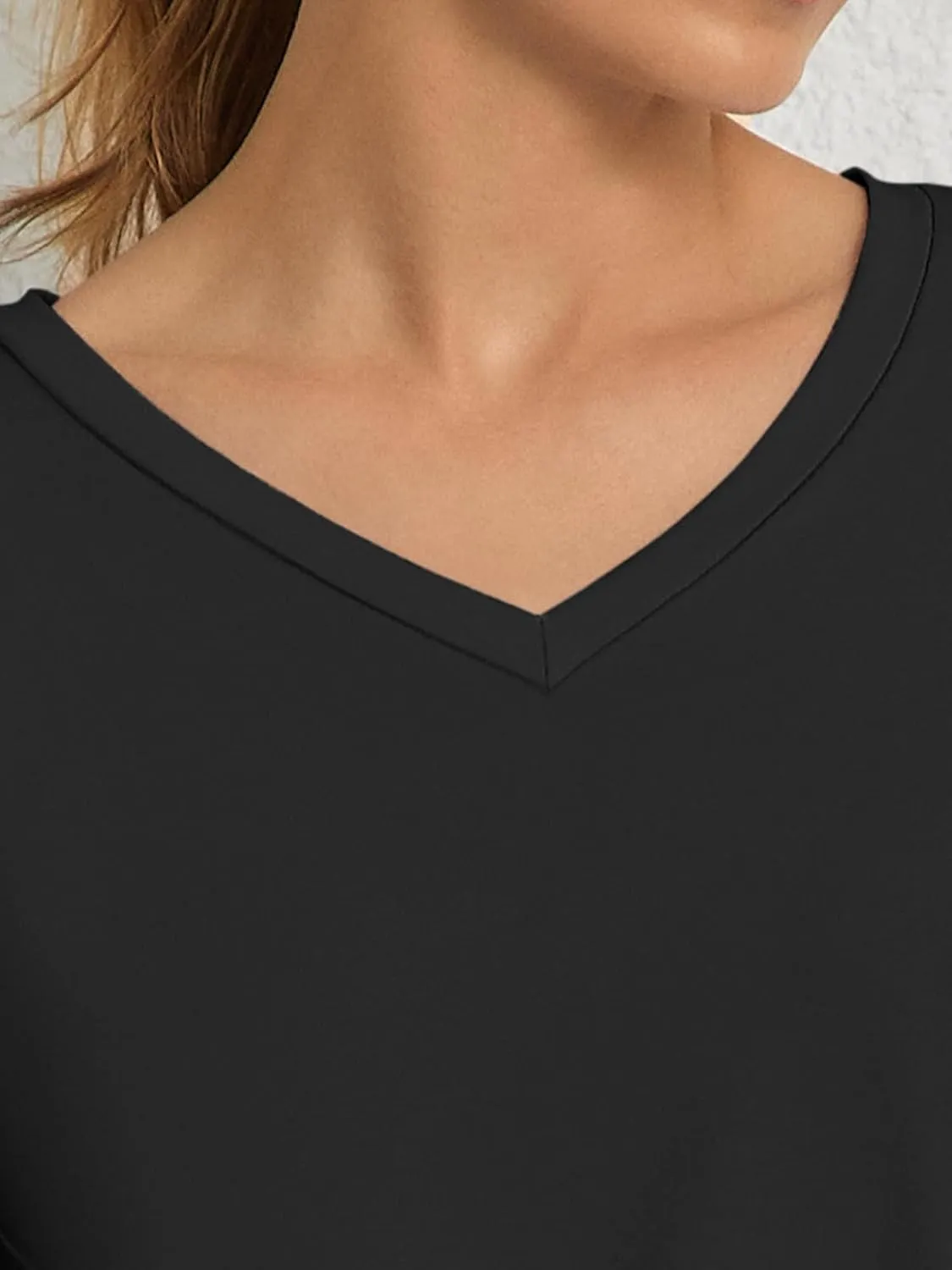 ATHMILE Womens Tops Shirts for Women Short Sleeve V Neck Tee Summer Fashion Trendy Soft Casual Spring Clothes Outfits Beach