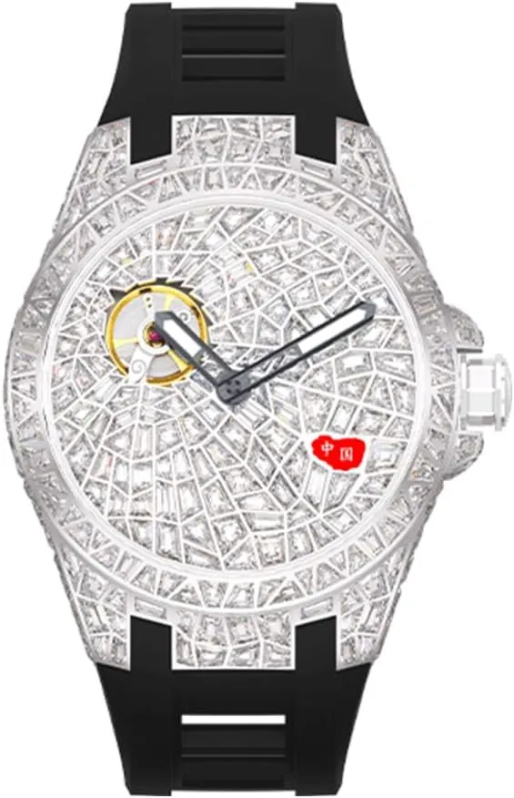 Automatic Mechanical Mens Watch Luxury Crystal Watches Diamonds Dial Sapphire Wrist Watch Waterproof Man Luminous Hands
