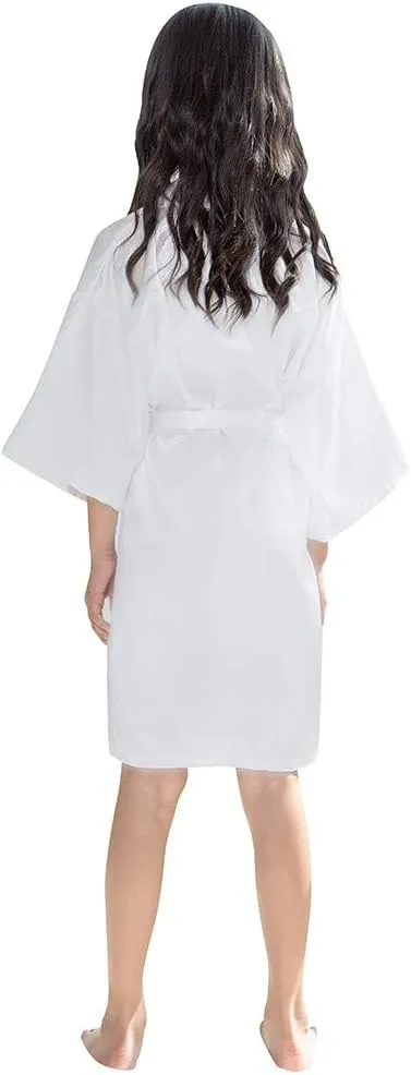 Baby Girl Solid Satin ightgown Dress Toddler Silk athrobe Short obes leepwear With Belt Travel Jacket Kids