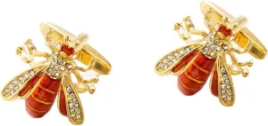Bee Cufflinks for Men, Crystal Bumblebee Cufflinks, Hornet Wasp Bee Cuff Links, Honey Bee Shirt Tuxedo Cufflinks, Punk Animal Cufflinks French Cufflinks, Best Man Wedding Cufflinks