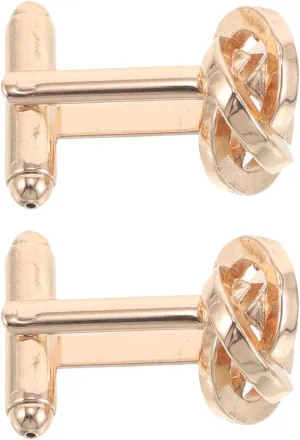 BESPORTBLE 2Pcs Elegant Twist Knot Cufflinks for Men Copper Wedding Party Tuxedo Shirt Accessory Stylish Cuff Buttons for Business and Formal Events Unique French Shirt