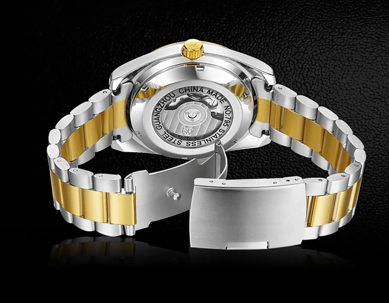 BESTKANG Men's Automatic Mechanical Watches Luxury Dress Waterproof Self Winding Moon Phase Stainless Steel Luminous Date Tourbillon Wristwatch for Men