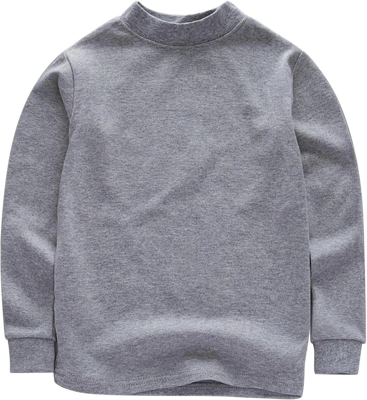 Boys and Girls' Classic Fit Crewneck T Shirt | Organic Cotton Soft Multi Pack Loog Sleeve Basic Kids Olive Shirt
