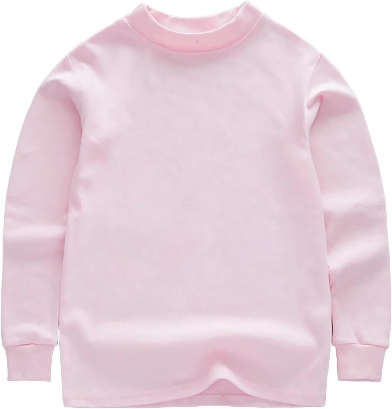 Boys and Girls' Classic Fit Crewneck T Shirt | Organic Cotton Soft Multi Pack Loog Sleeve Basic Kids Olive Shirt