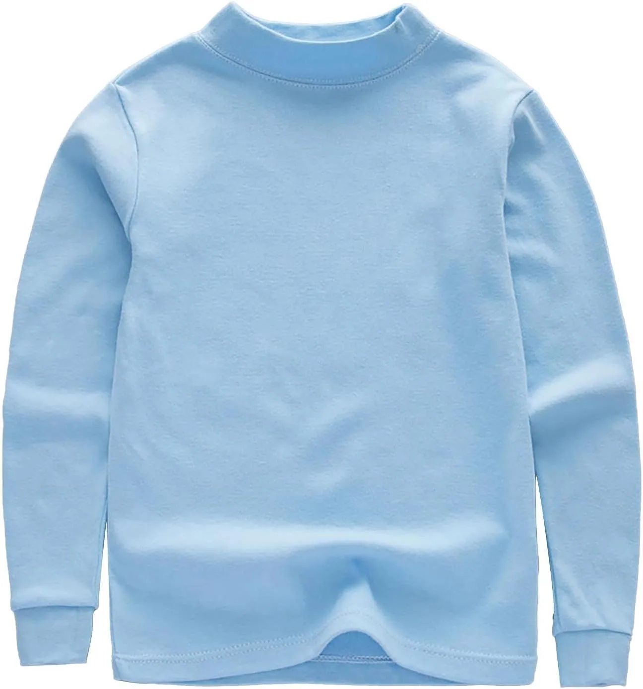Boys and Girls' Classic Fit Crewneck T Shirt | Organic Cotton Soft Multi Pack Loog Sleeve Basic Kids Olive Shirt