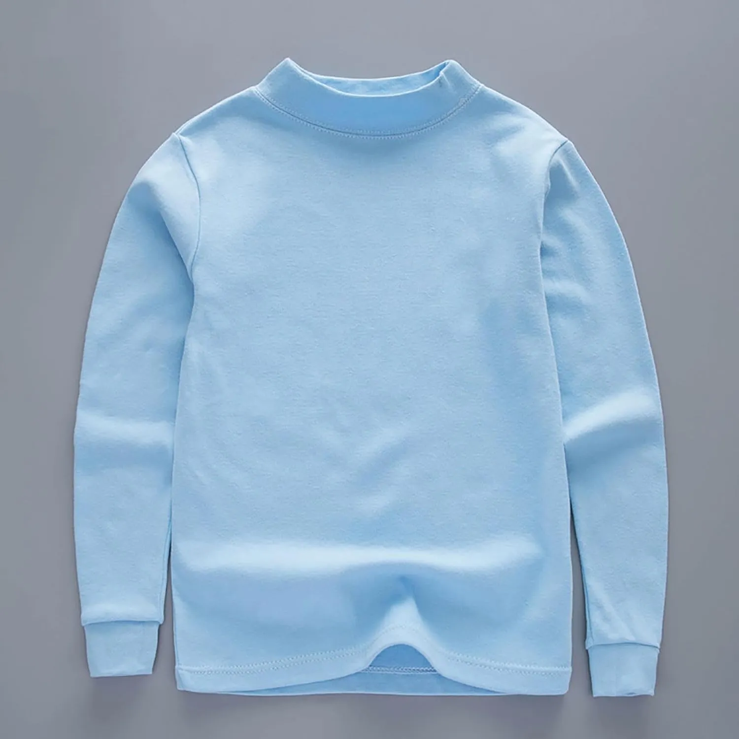 Boys and Girls' Classic Fit Crewneck T Shirt | Organic Cotton Soft Multi Pack Loog Sleeve Basic Kids Olive Shirt