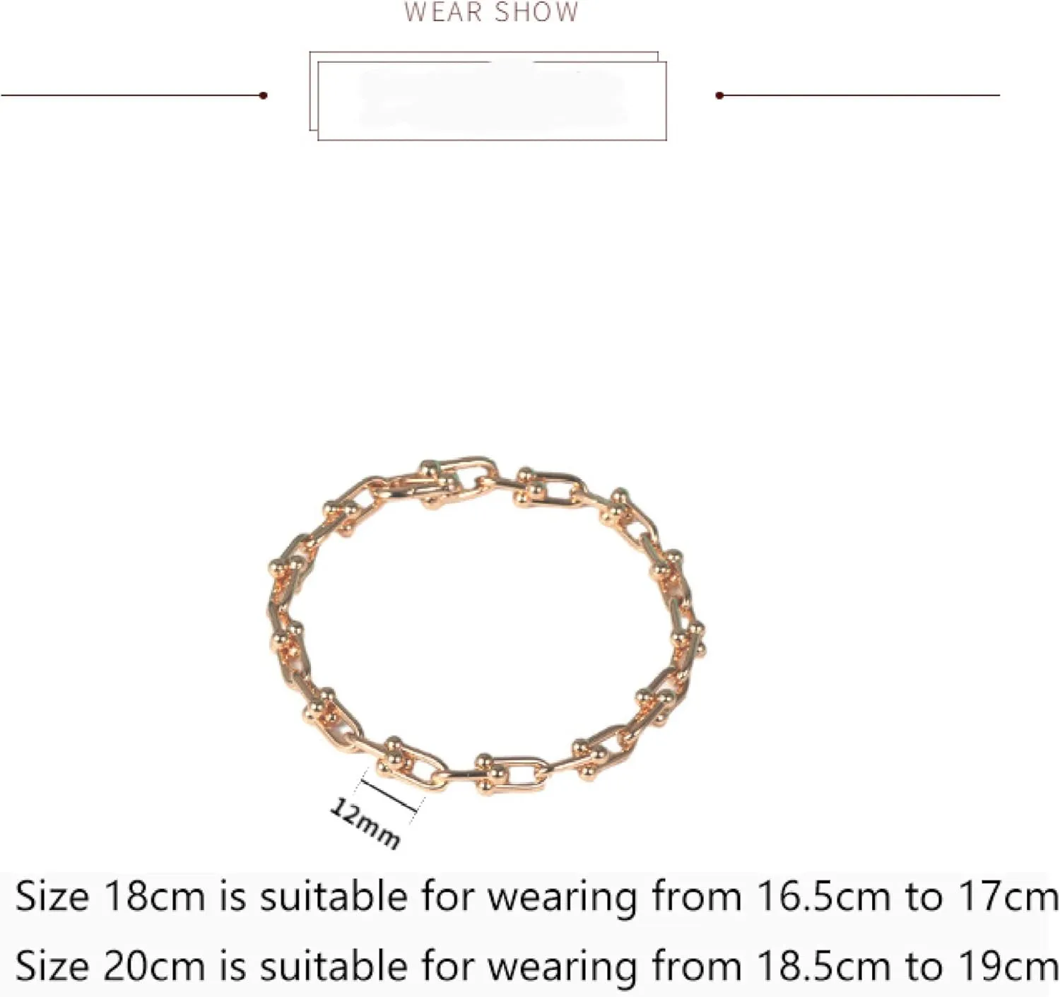 Bracelet for Women and Men,U-Shaped Bracelet Lock Chain Metal Texture,for Almost Any Hand. D
