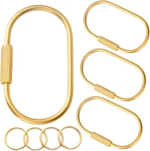 Brass Screw Lock Keychain-Simple Style Heavy Duty Car Key Organizer, Universal Key Fob Holder for Men Women, Gold