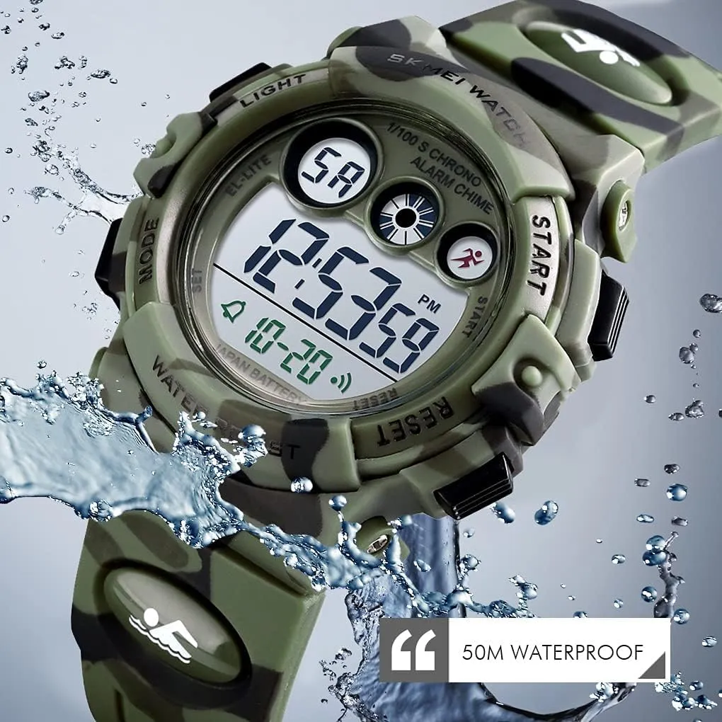 CakCity Kids Watches Digital Sport Watches for Boys Girls Outdoor Waterproof Watches with Alarm Stopwatch Military Child Wrist Watch Ages 5-10