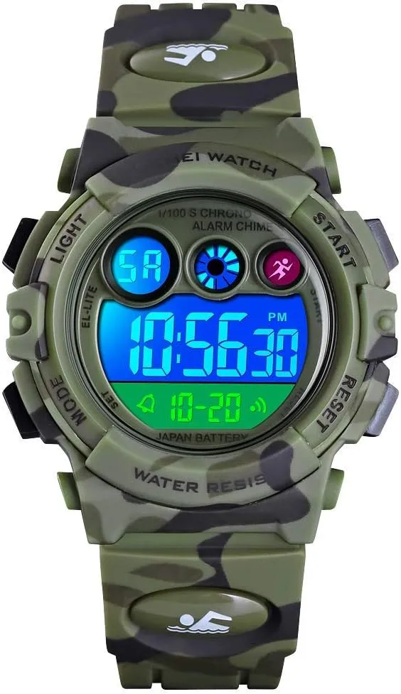 CakCity Kids Watches Digital Sport Watches for Boys Girls Outdoor Waterproof Watches with Alarm Stopwatch Military Child Wrist Watch Ages 5-10