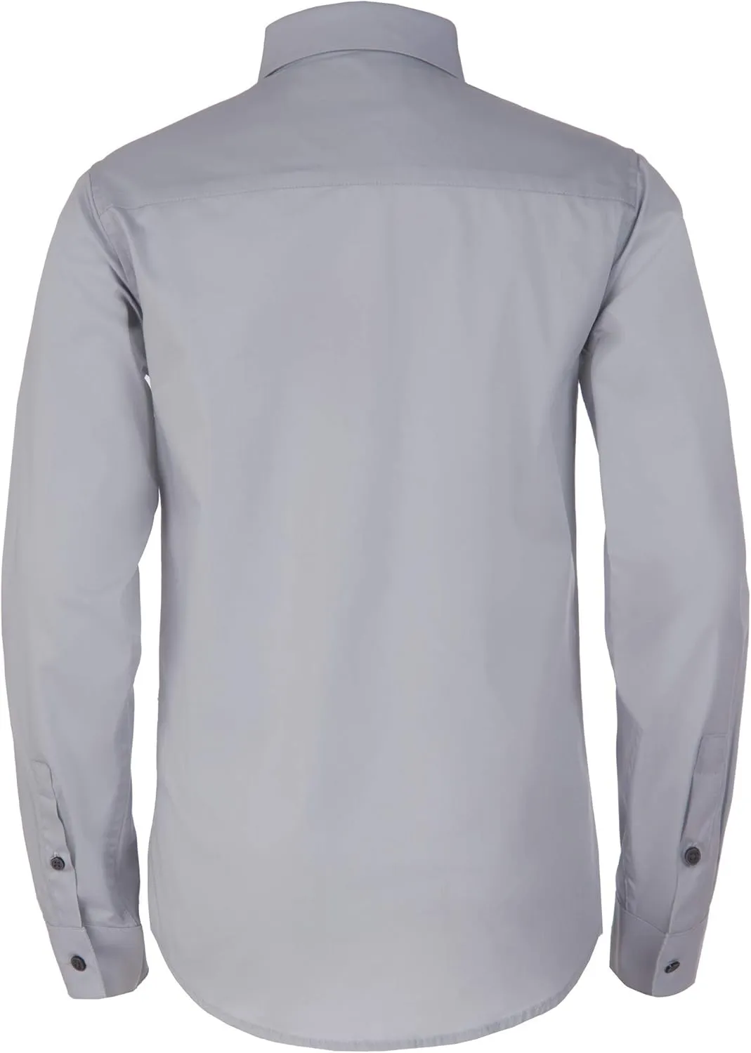 Calvin Klein Boys' Long Sleeve Slim Fit Dress Shirt, Button-Down Style with Cuffs & Shirttail Hem