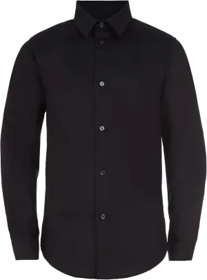 Calvin Klein Boys' Long Sleeve Slim Fit Dress Shirt, Button-Down Style with Cuffs & Shirttail Hem