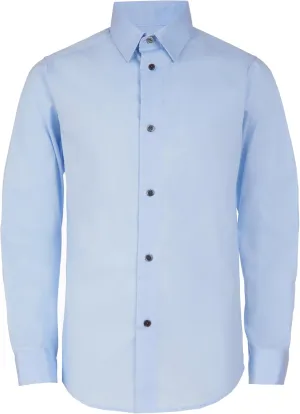 Calvin Klein Boys' Long Sleeve Slim Fit Dress Shirt, Button-Down Style with Cuffs & Shirttail Hem