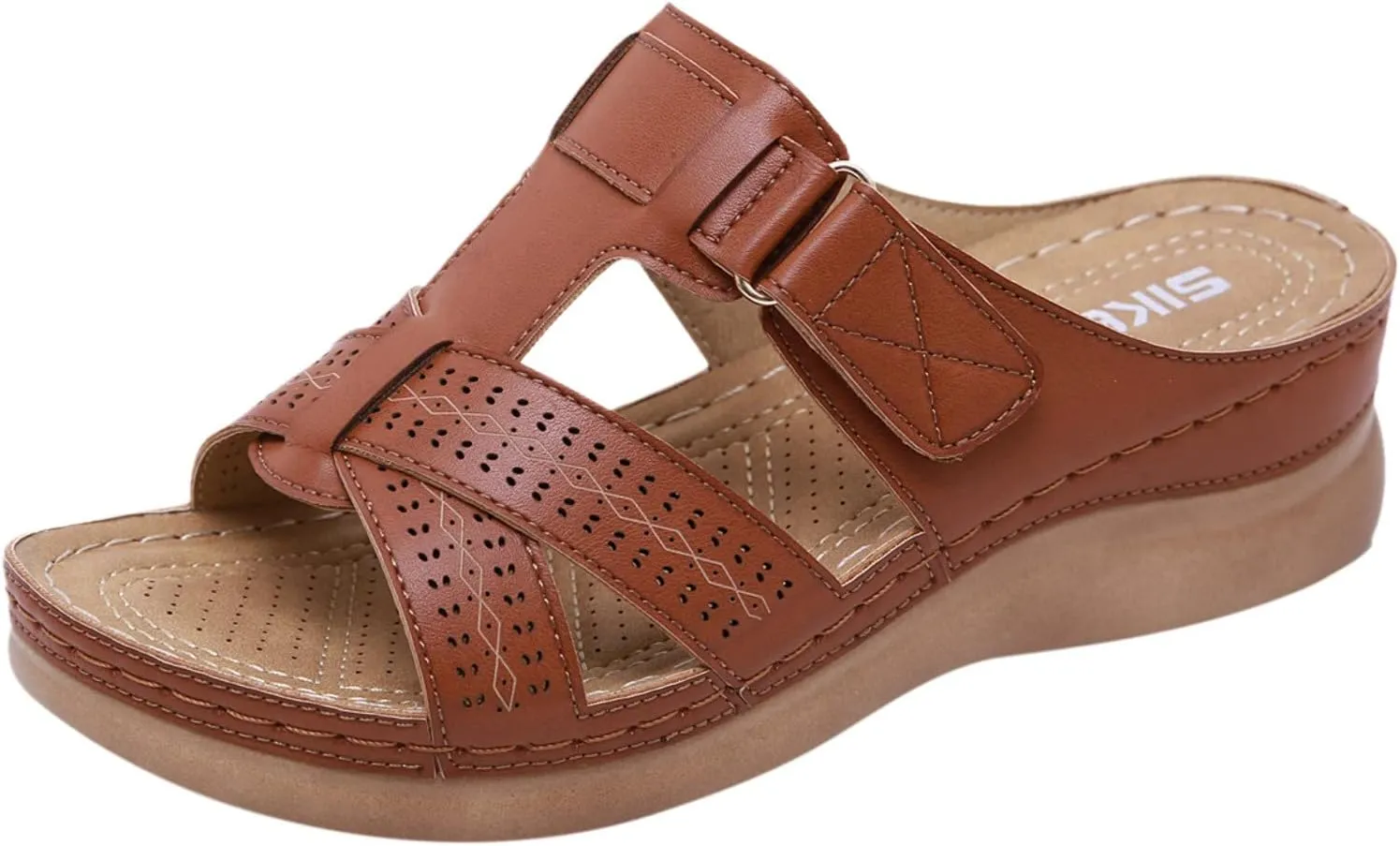 Cathalem Sandals Women Comfortable Orthopedic Wedge Sandalias Women Slip on Platform Sandals