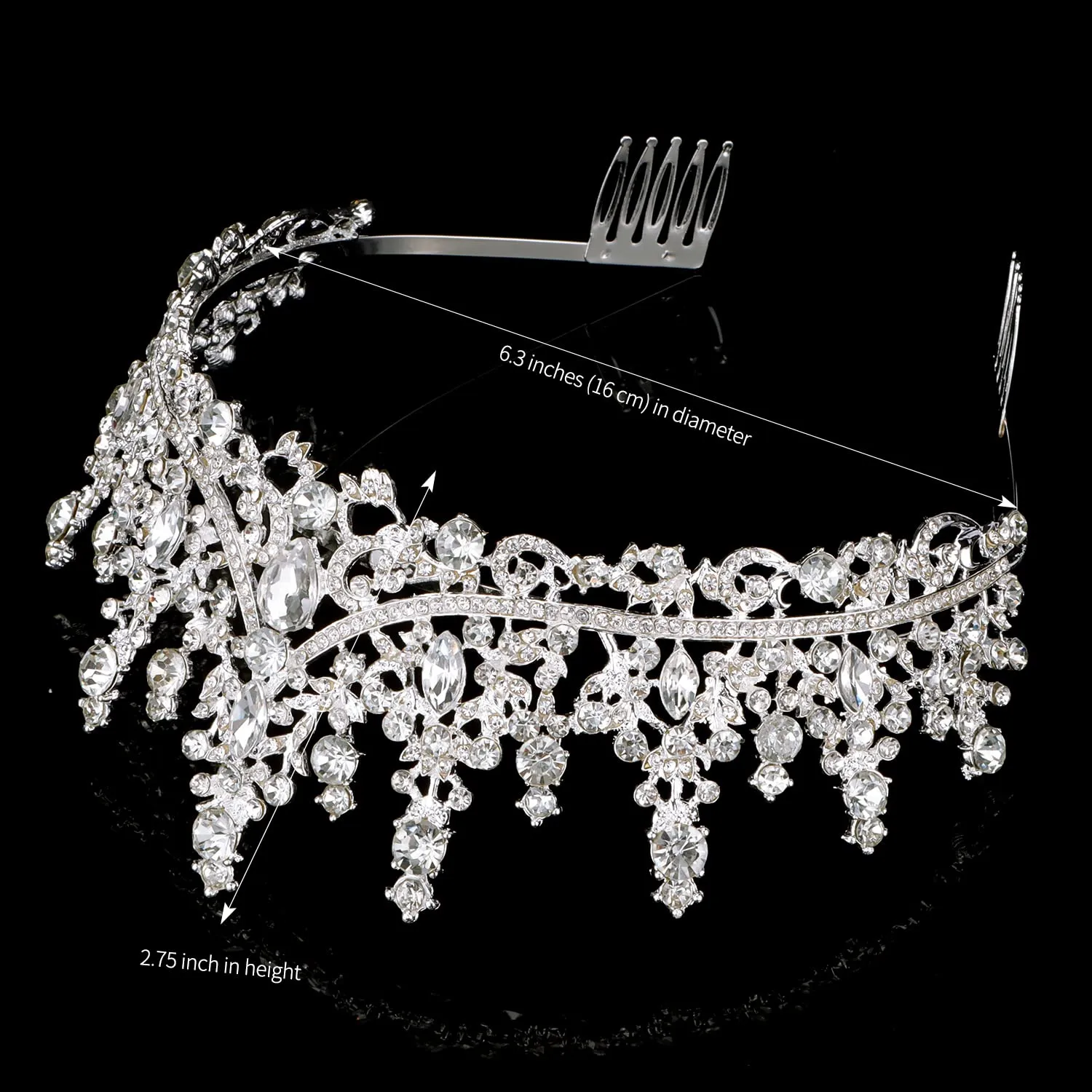 COCIDE Tiara and Crown for Women Crystal Queen Crown Rhinestone Tiara for Girl Bride Wedding Hair Accessories for Bridal Birthday Party Prom