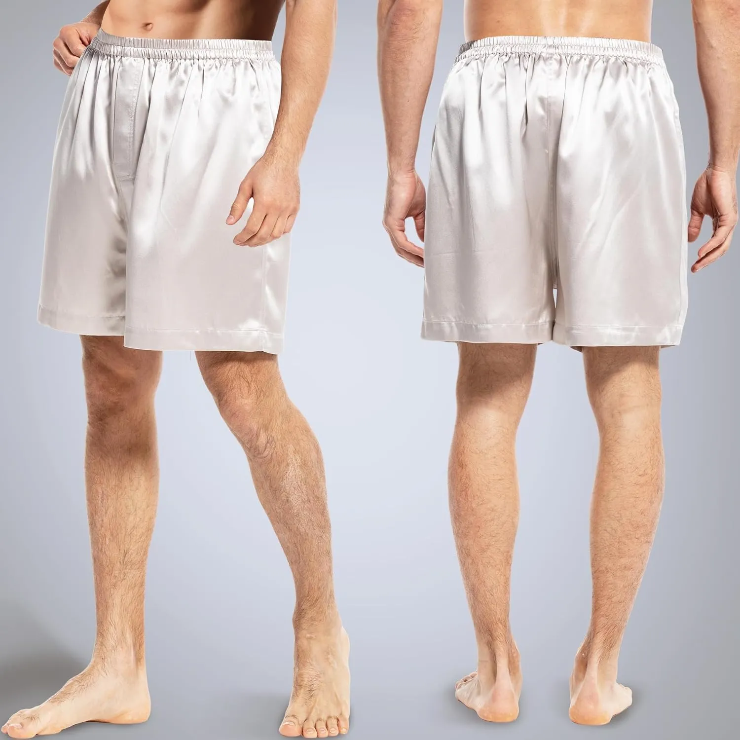 COLD POSH Men's Silk Boxers Luxury Mulberry Silk Underwear, Smooth Loungewear Shorts