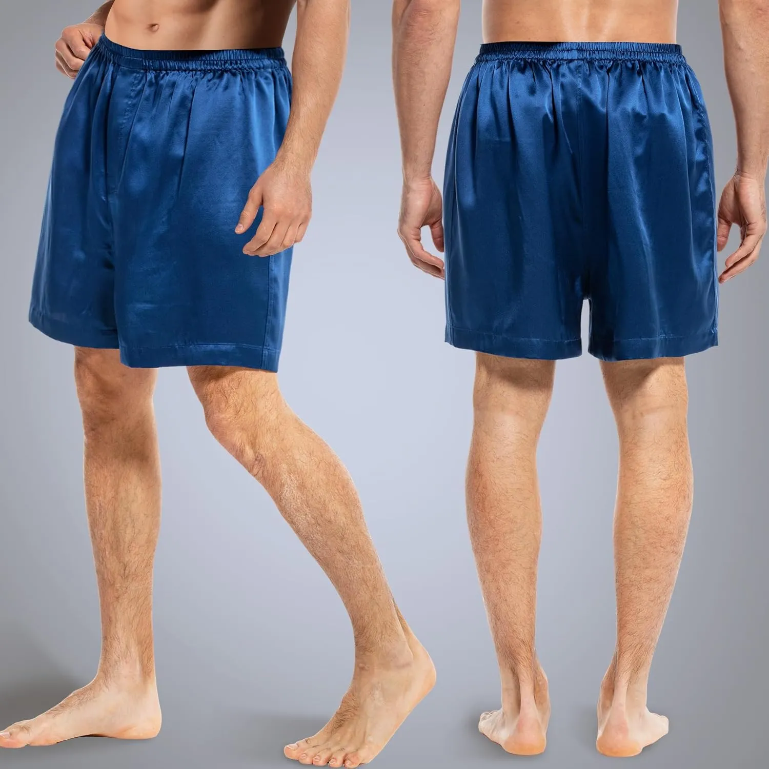 COLD POSH Men's Silk Boxers Luxury Mulberry Silk Underwear, Smooth Loungewear Shorts