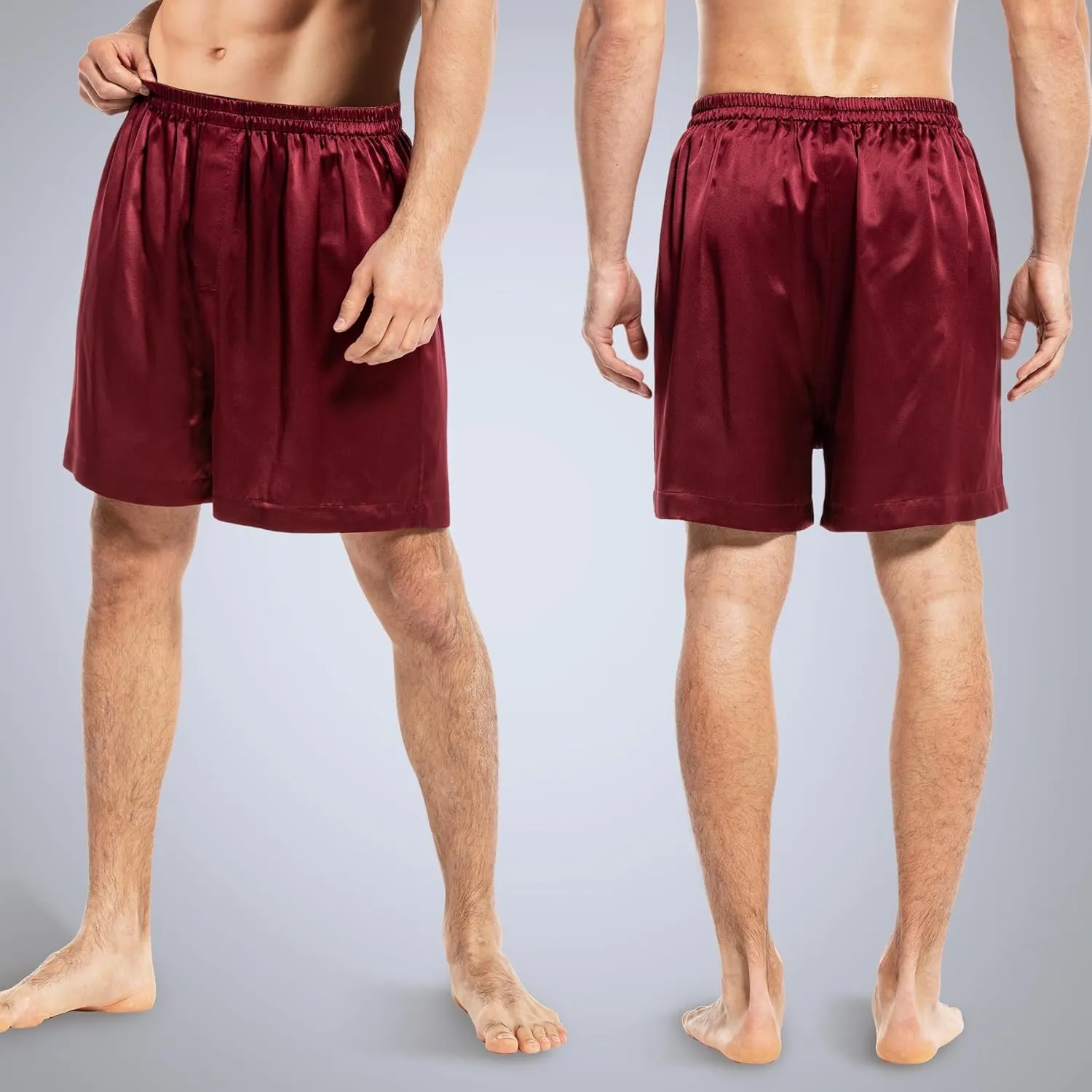 COLD POSH Men's Silk Boxers Luxury Mulberry Silk Underwear, Smooth Loungewear Shorts