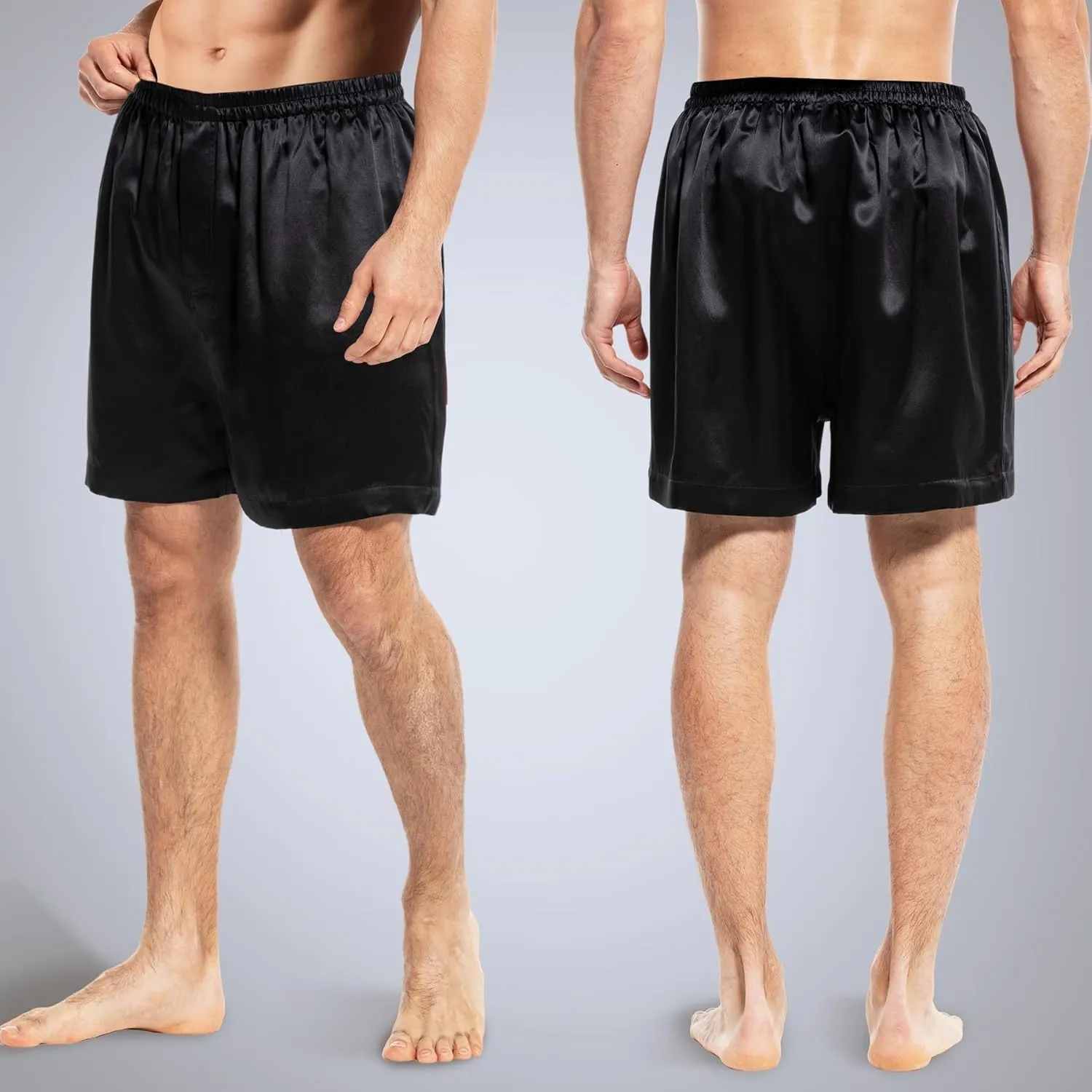 COLD POSH Men's Silk Boxers Luxury Mulberry Silk Underwear, Smooth Loungewear Shorts