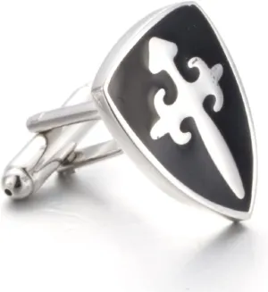 Cross Cufflinks for Men, Cross Shield Cufflinks, Cross Sword Shield Cuff Links, Cross Shirt Tuxedo Cufflinks, Punk Cufflinks French Cufflinks, Best Man Cufflinks, Silver Wedding Cufflinks