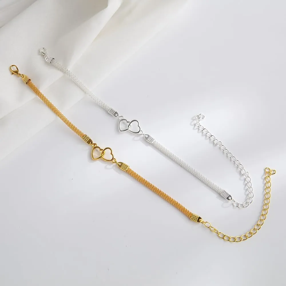 Cross Heart Butterfly Anklets - Silver Waterproof Diamond Rhinestone for Women, Large Plus Size for Big Ankles