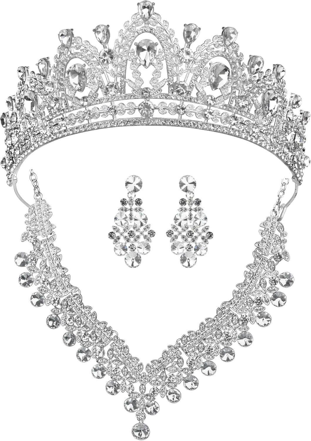 Crystal Crowns and Tiaras jewelry sets for Wedding princess birthday party Halloween Prom Pageant Jewelry for Women Bridal Jewelry Set for women